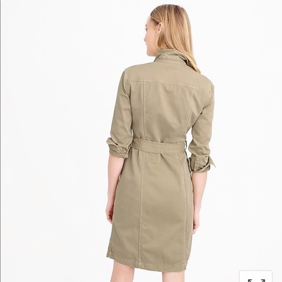 J Crew Petite Belted Chino Shirtdress - Picture 4 of 5